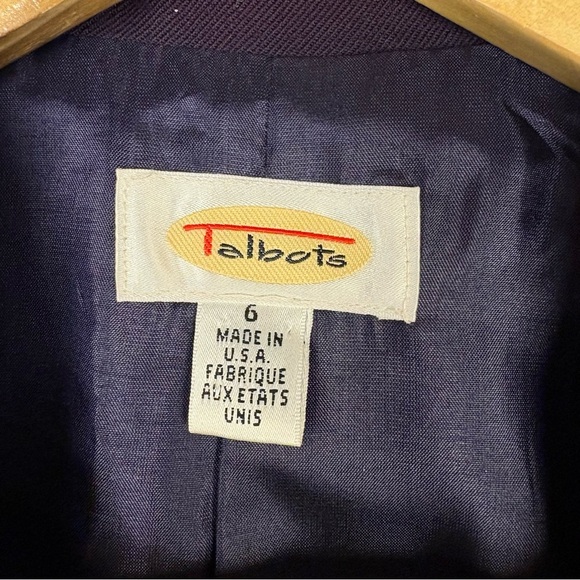 Talbots Vintage Purple Military Wool Blazer with Gold Buttons - Picture 6 of 7